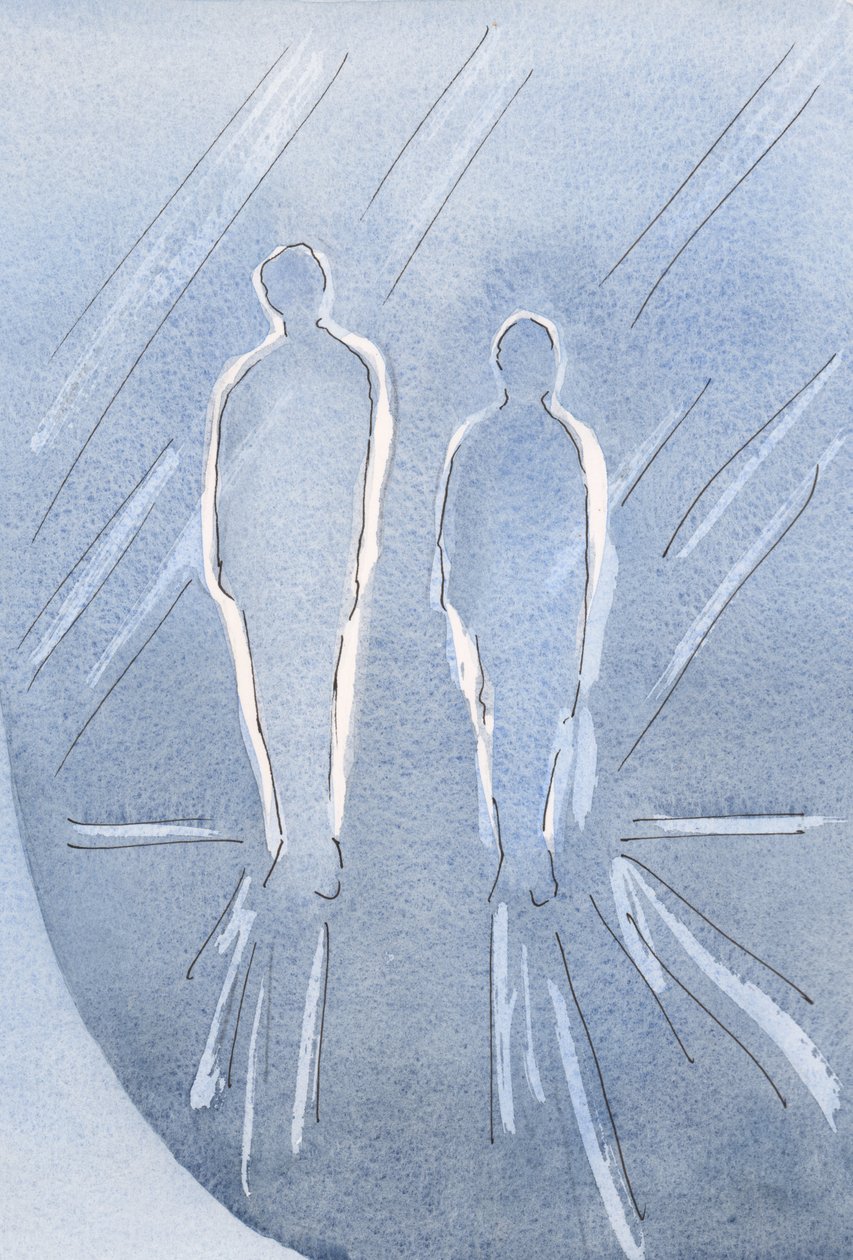 Jeg så dem nå renset, nå virkelig hellige i herlighet., 2000 (w/c på papir) av Elizabeth Wang