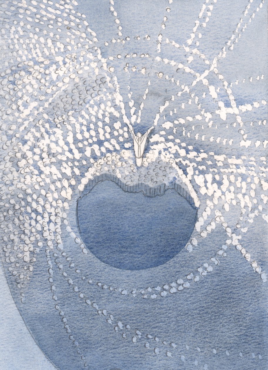Jeg fikk et glimt av høyden og dybden av Guds herlighet. Himmel og jord er ett, i gledelig tilbedelse, gjennom Kristus, 2000 (w/c på papir) av Elizabeth Wang