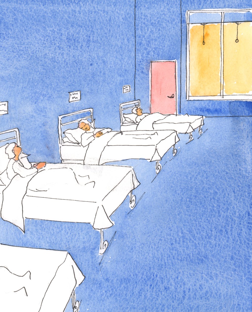 Sykdom gir oss en mulighet til å spørre oss selv når vi tenker på livets slutt: "Skal jeg møte Gud med et fredfullt eller skyldig hjerte?"., 2004 (w/c på papir) av Elizabeth Wang