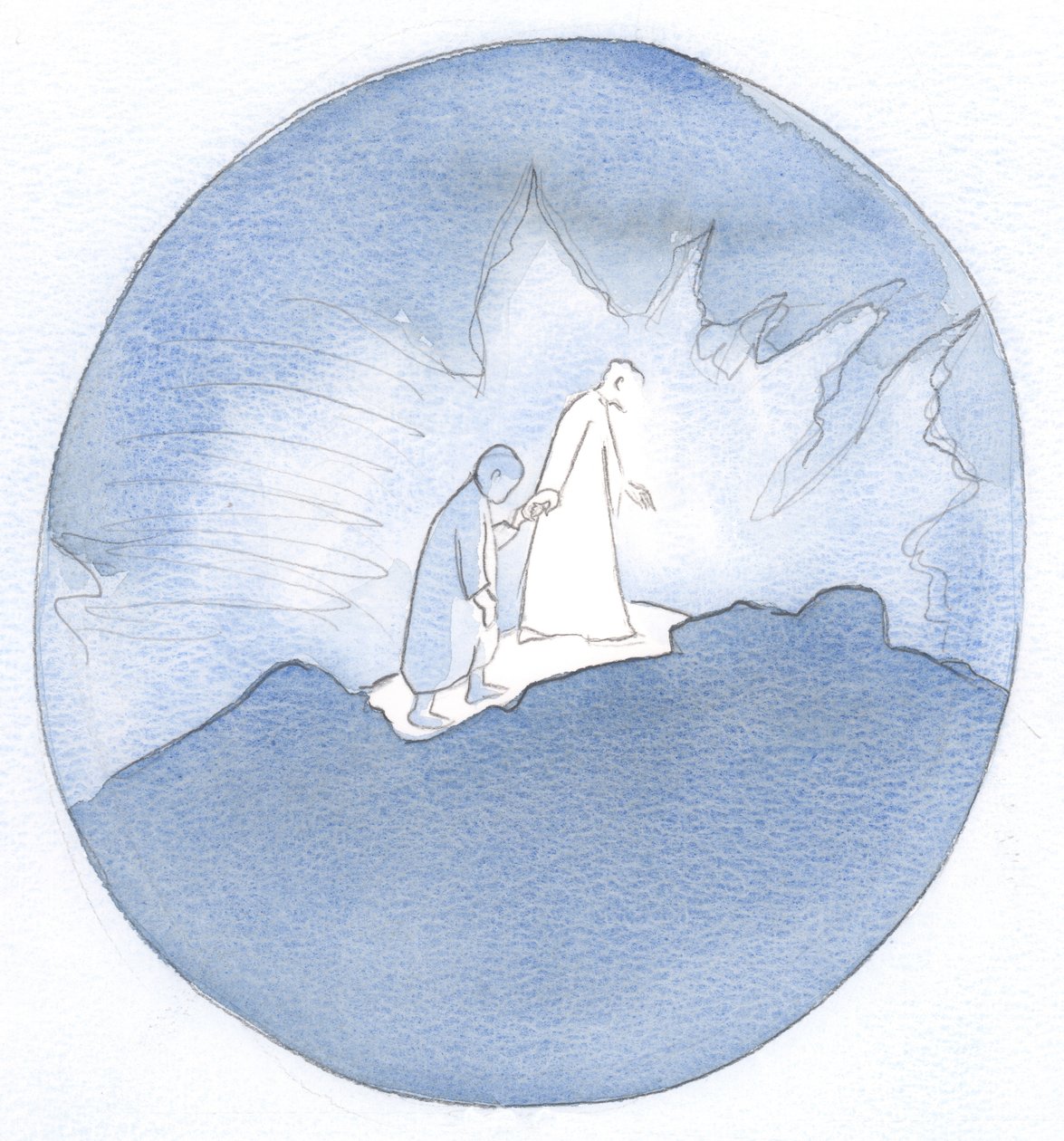 Det er en grunn til glede - og et privilegium - å kunne gå langs veien som Jesus tok, hånd i hånd med vår oppstandne Herre., 2001 (w/c på papir) av Elizabeth Wang