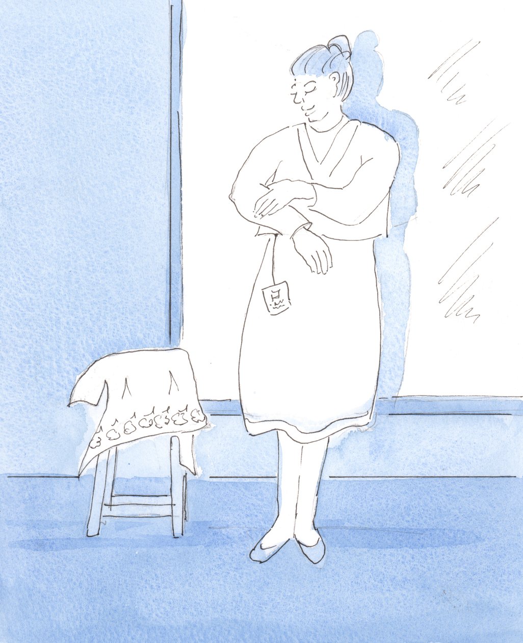 Det er bra at vi gleder oss over vakre ting og takker Gud for dem, 2004 (w/c på papir) av Elizabeth Wang