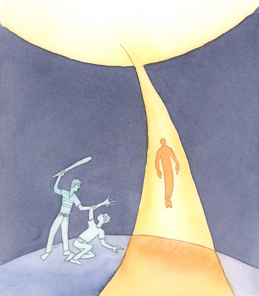 Det er Den Hellige Ånd, Kjærlighetens Ånd, som bærer sjeler til himmelen når vi dør, 2004 (w/c på papir) av Elizabeth Wang