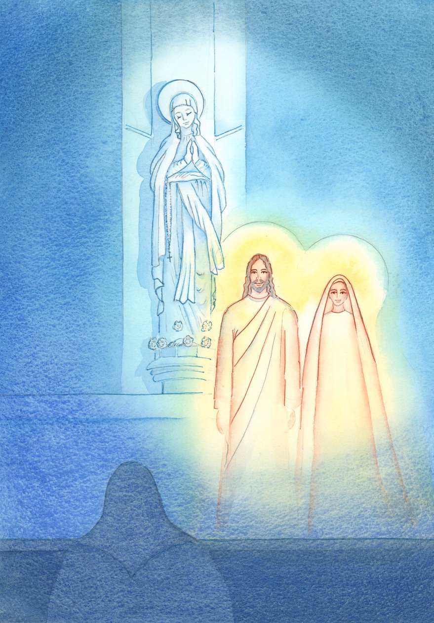 Det gledet Jesus å ta med sin mor Maria for å være sammen med ham i Lady Chapel, og vise meg hva jeg tror, 2002 (w/c på papir) av Elizabeth Wang
