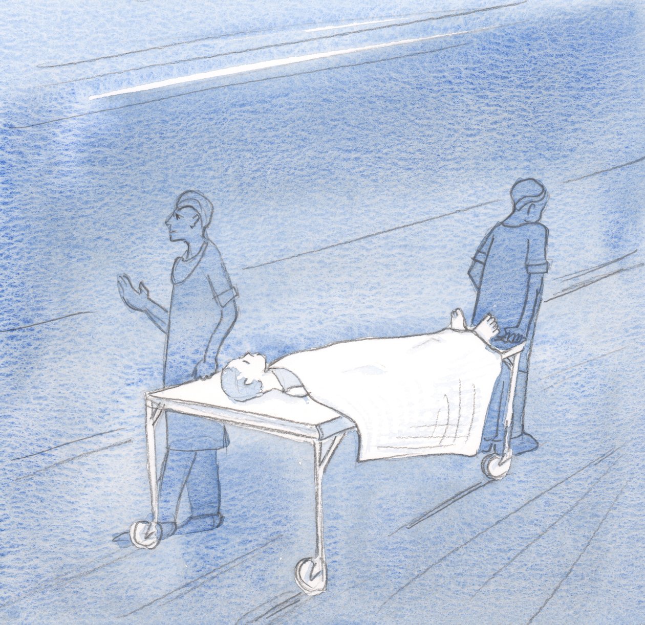 Det var et glimt av sann frihet, at man kunne være svak og dårlig kledd, men likevel fornøyd med å akseptere Kristi vilje, 2000 (w/c på papir) av Elizabeth Wang