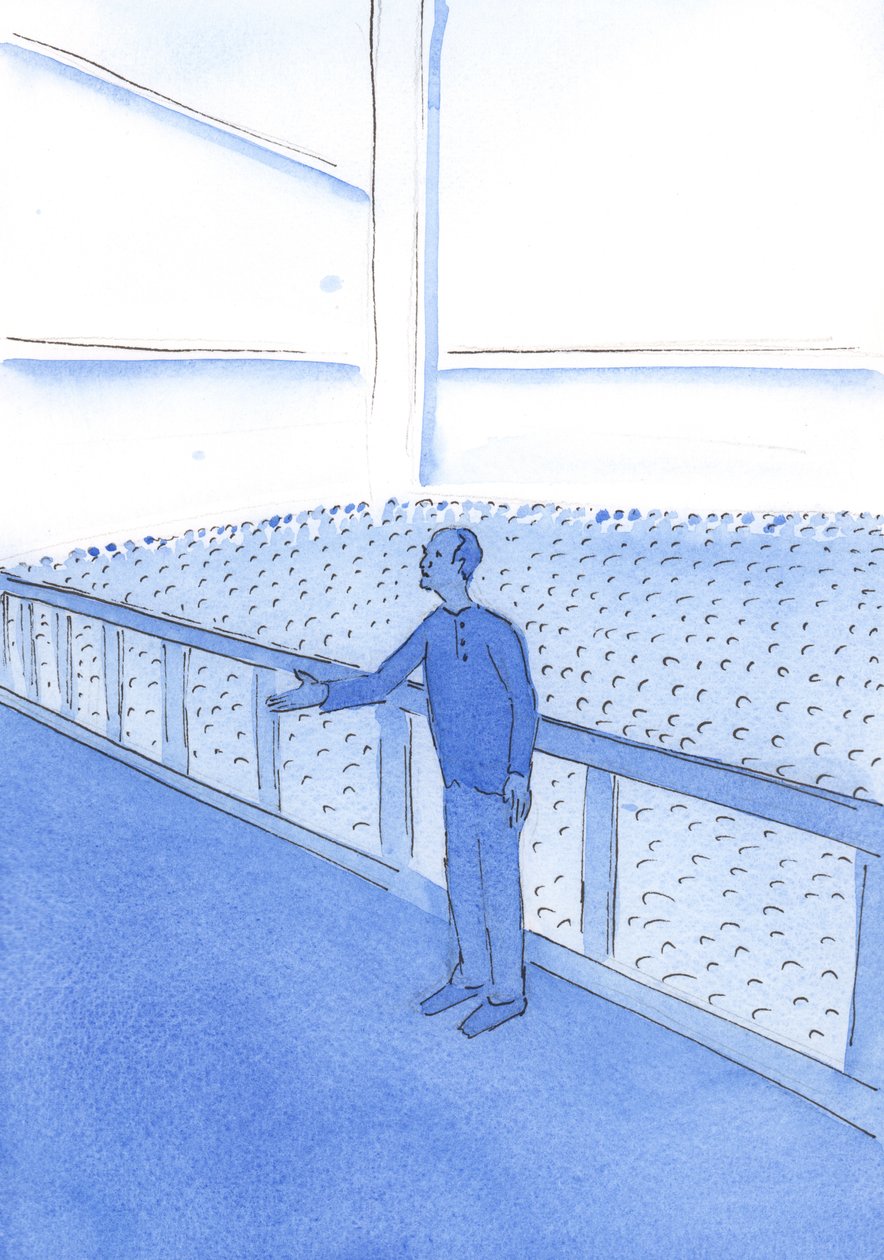 Akkurat som en fabrikkarbeider taler godt for sine medarbeidere, slik går Kristus, som er sant menneske, effektivt i forbønn for oss, Hans slektninger, 2002 (w/c på papir) av Elizabeth Wang