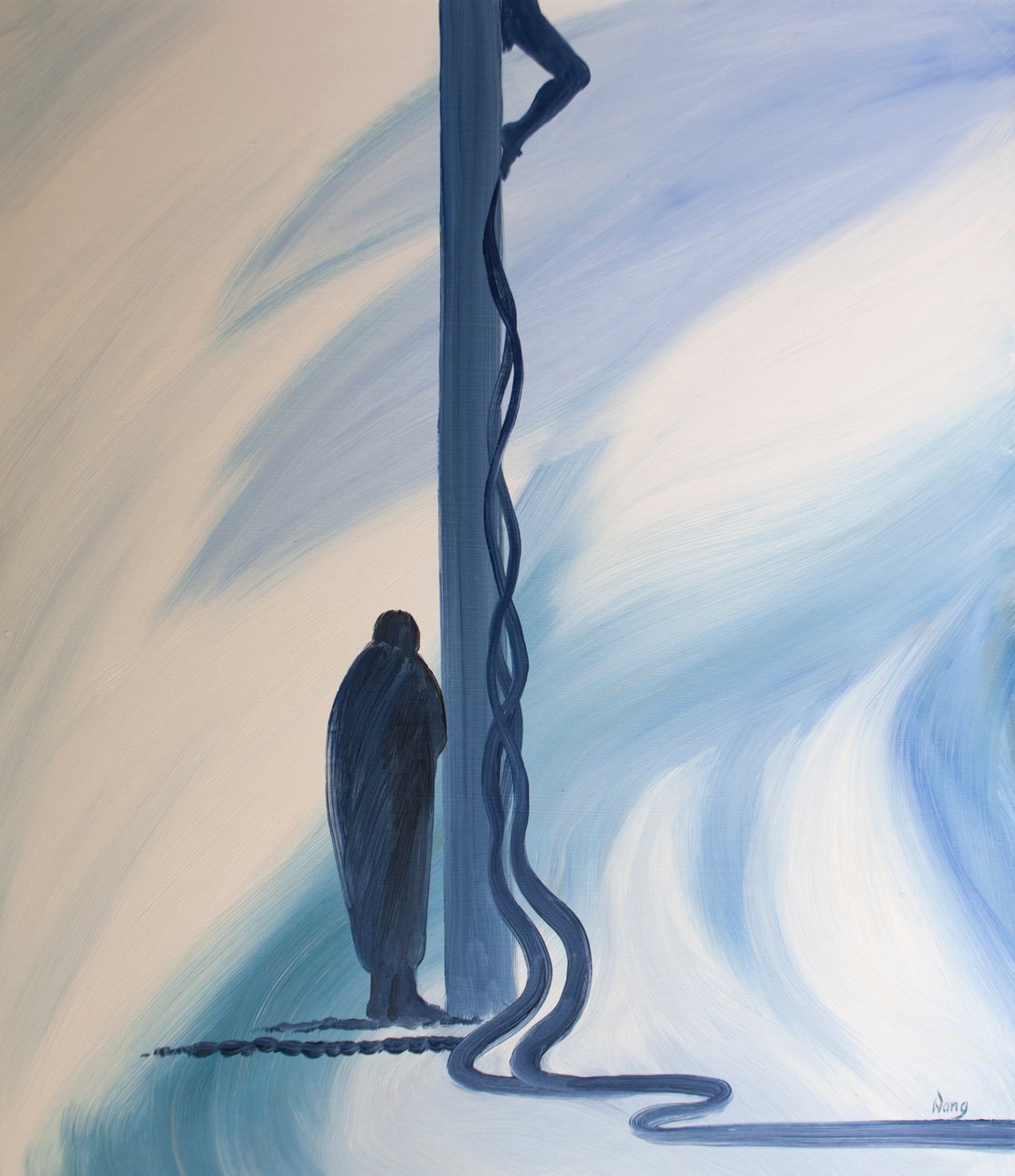På korset utgjøt Jesus Kristus sitt dyrebare blod for å redde oss fra våre synder, 2001 (olje om bord) av Elizabeth Wang