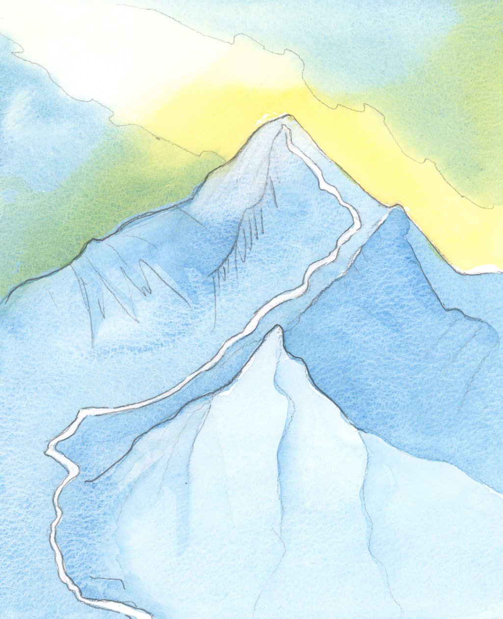 Noen som snakker om Mount Everest er verdt å tro hvis vi vet at han har fulgt den rette veien, 2003 (w/c på papiret) av Elizabeth Wang
