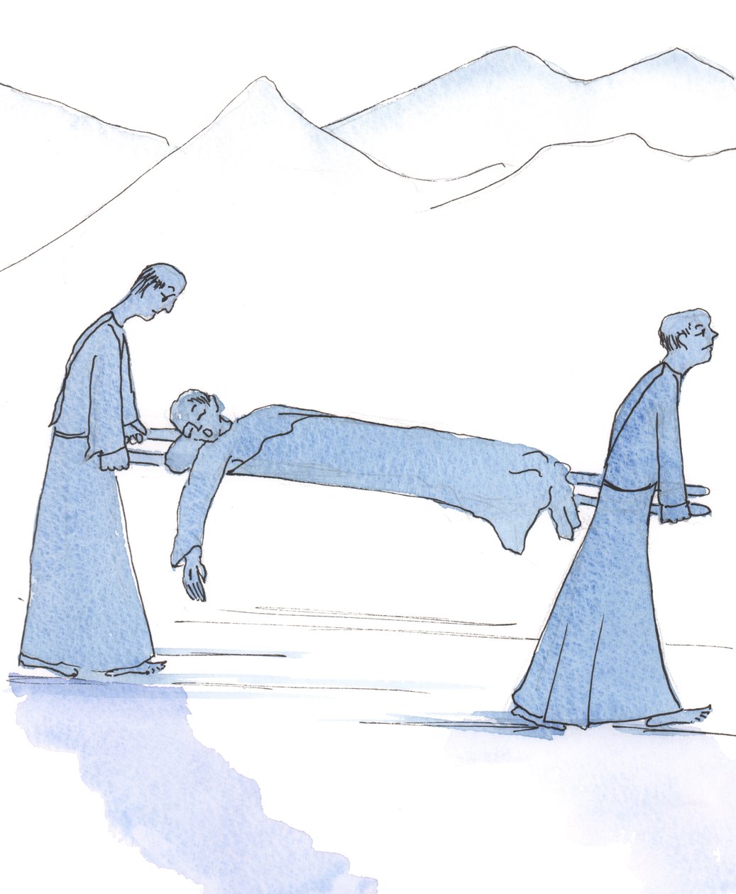Den hellige Frans av Assisi var inderlig i kjærlighet til Gud og andre, helt til slutten, og snakket ærlig om himmel og helvete., 2004 (w/c på papir) av Elizabeth Wang