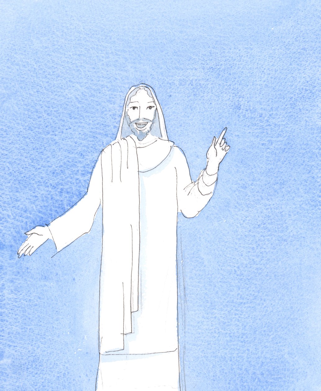 St. Peter talte om Kristus med glød, glede og fullstendig overbevisning, 2004 (akvarell på papir) av Elizabeth Wang