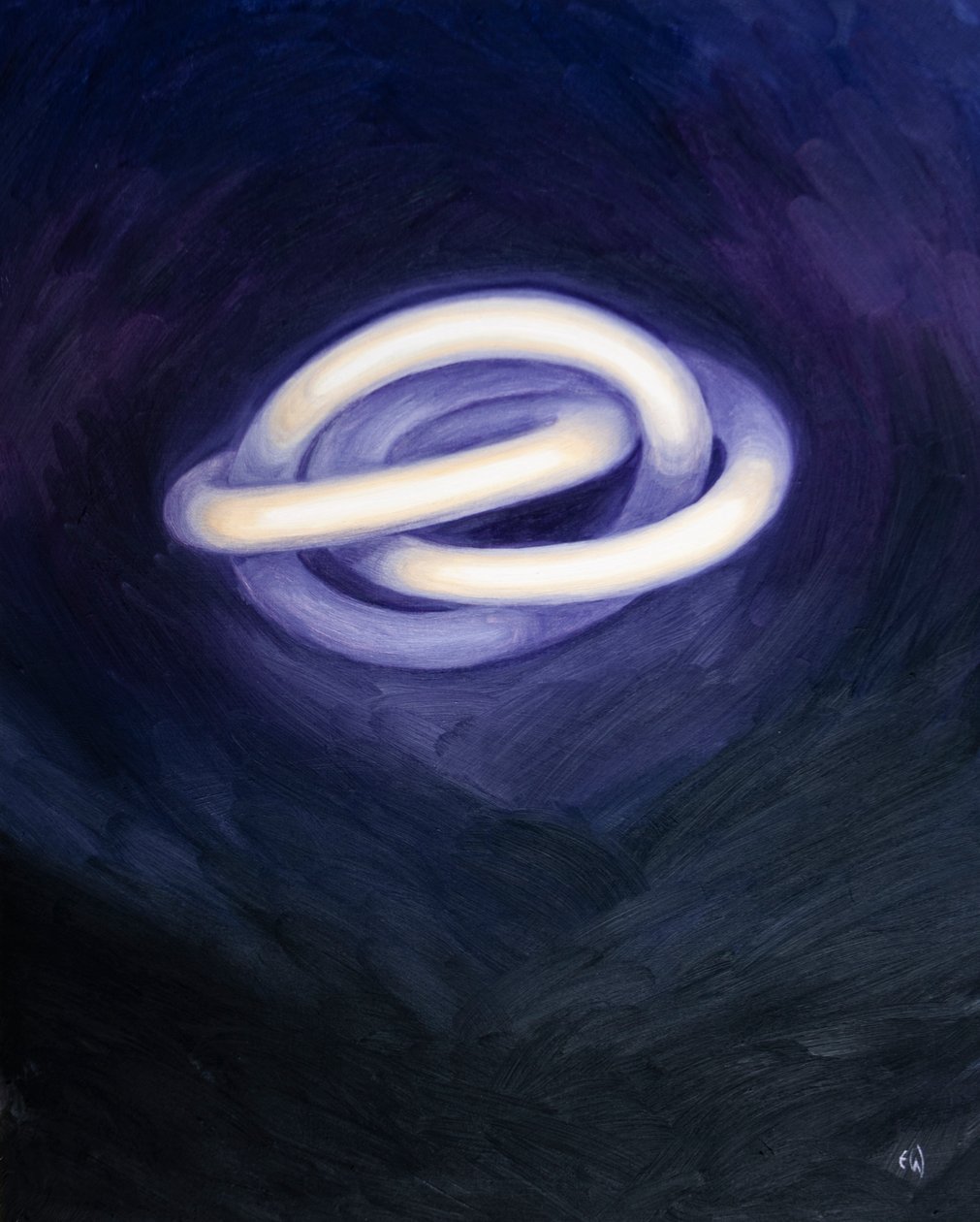 Den velsignede treenighet er i live i evigheten, som en trippel ring av lys, herlighet, evig glede og opphøyelse, 2003 (olje om bord) av Elizabeth Wang
