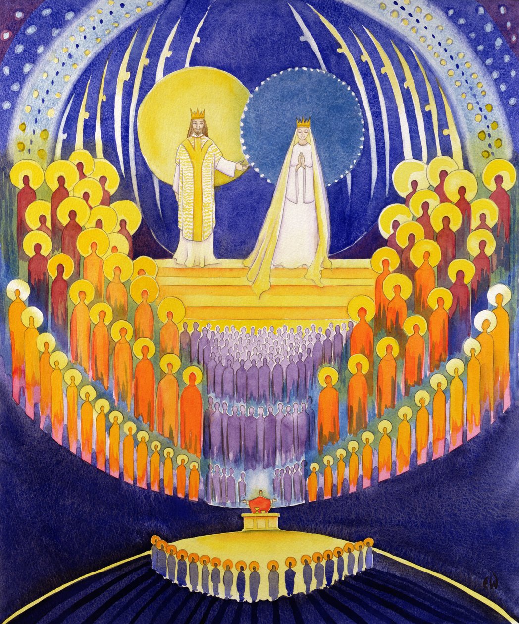 The Coronation of the Virgin Mary and the Glory of all the Saints, 2003 (w/c på papir) av Elizabeth Wang