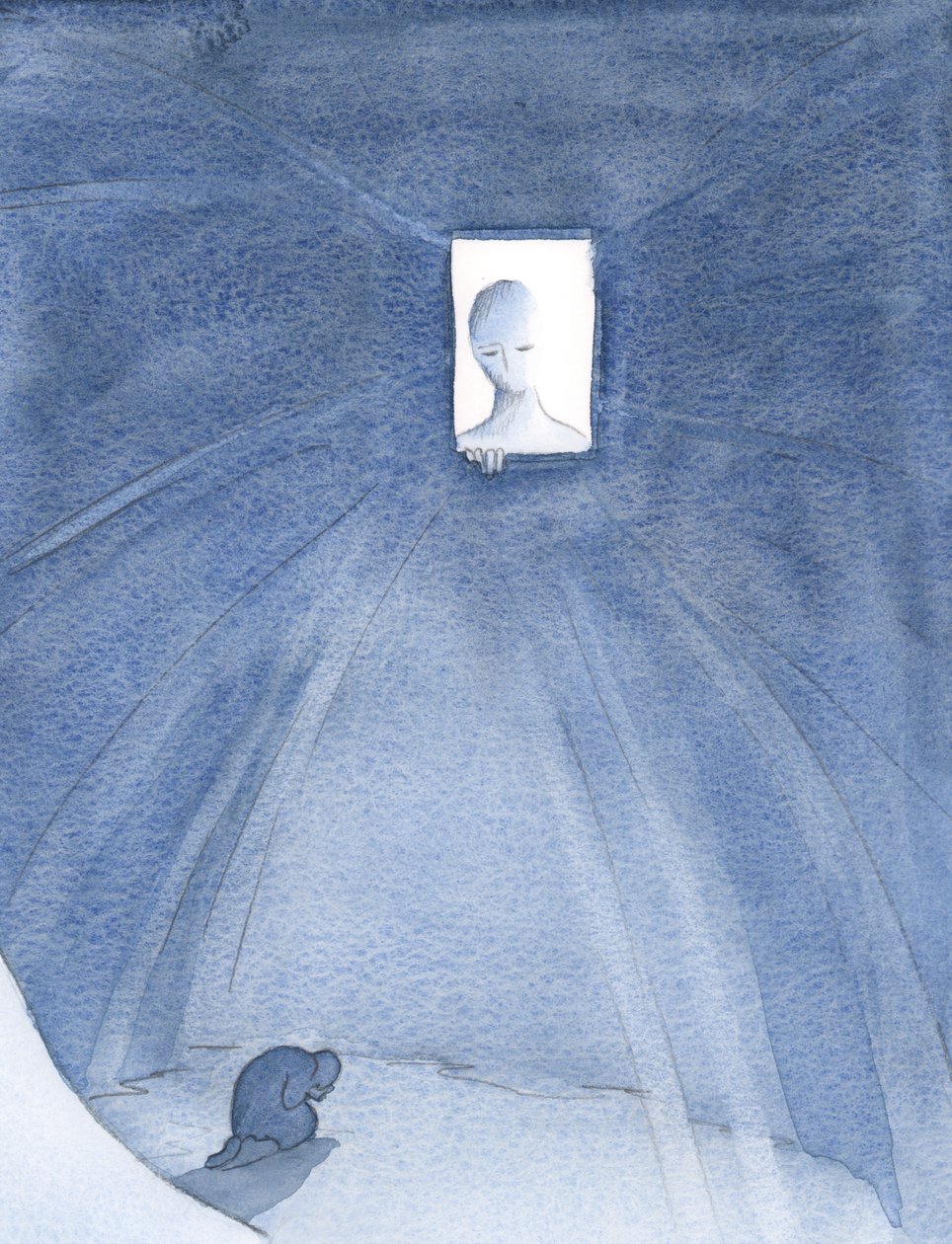 Faderens kjærlighet til oss er uendelig. Han gleder seg over å gi oss gode ting: gode nyheter, åndelig glede og Kristus, som åpenbarer ham., 2001 (w/c på papir) av Elizabeth Wang