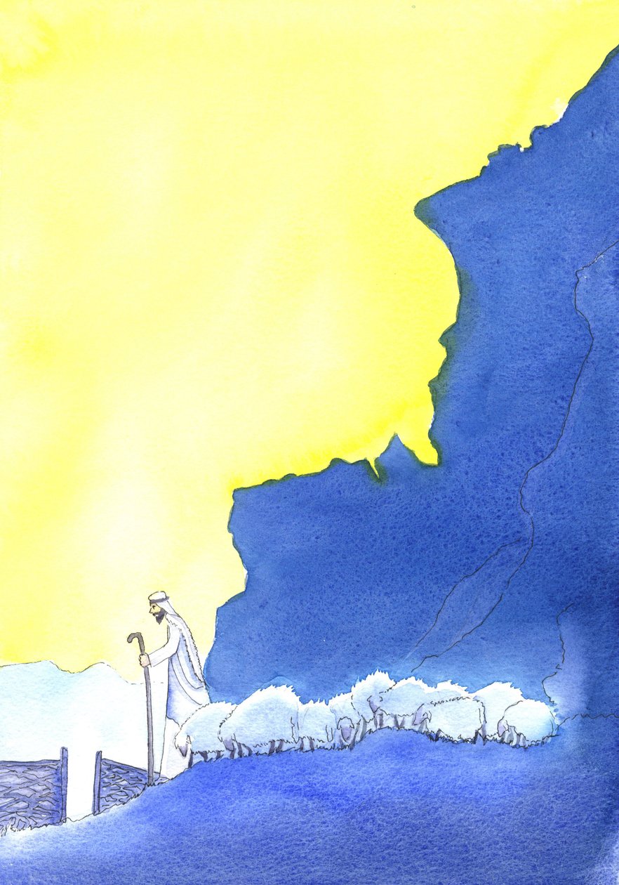 The Good Shepherd, 2001 (w/c på papir) av Elizabeth Wang