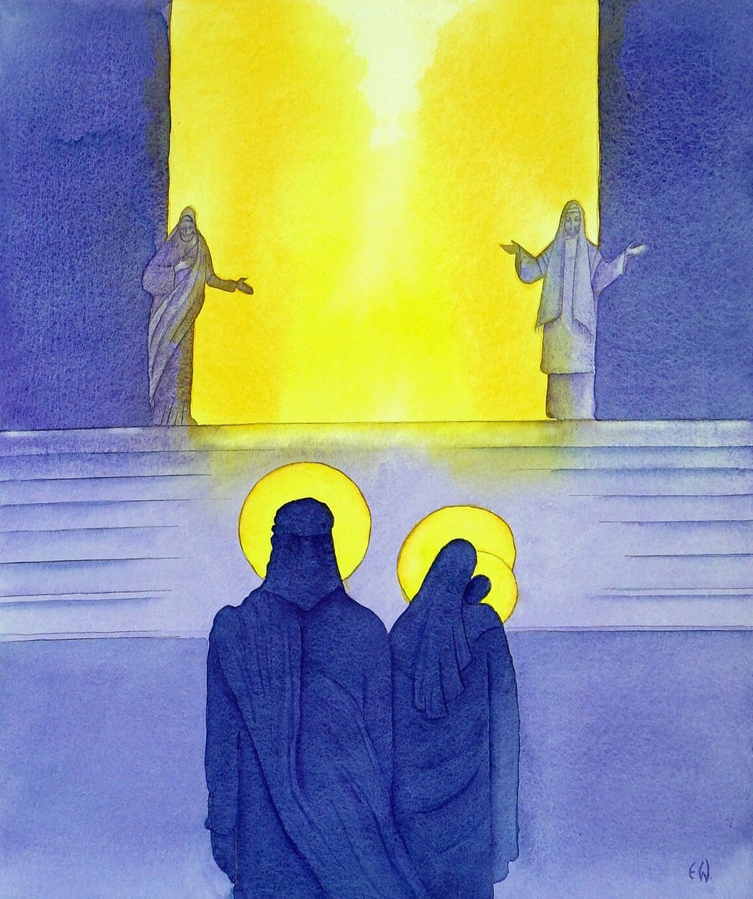 The Presentation in the Temple, 2001 (w/c på papir) av Elizabeth Wang