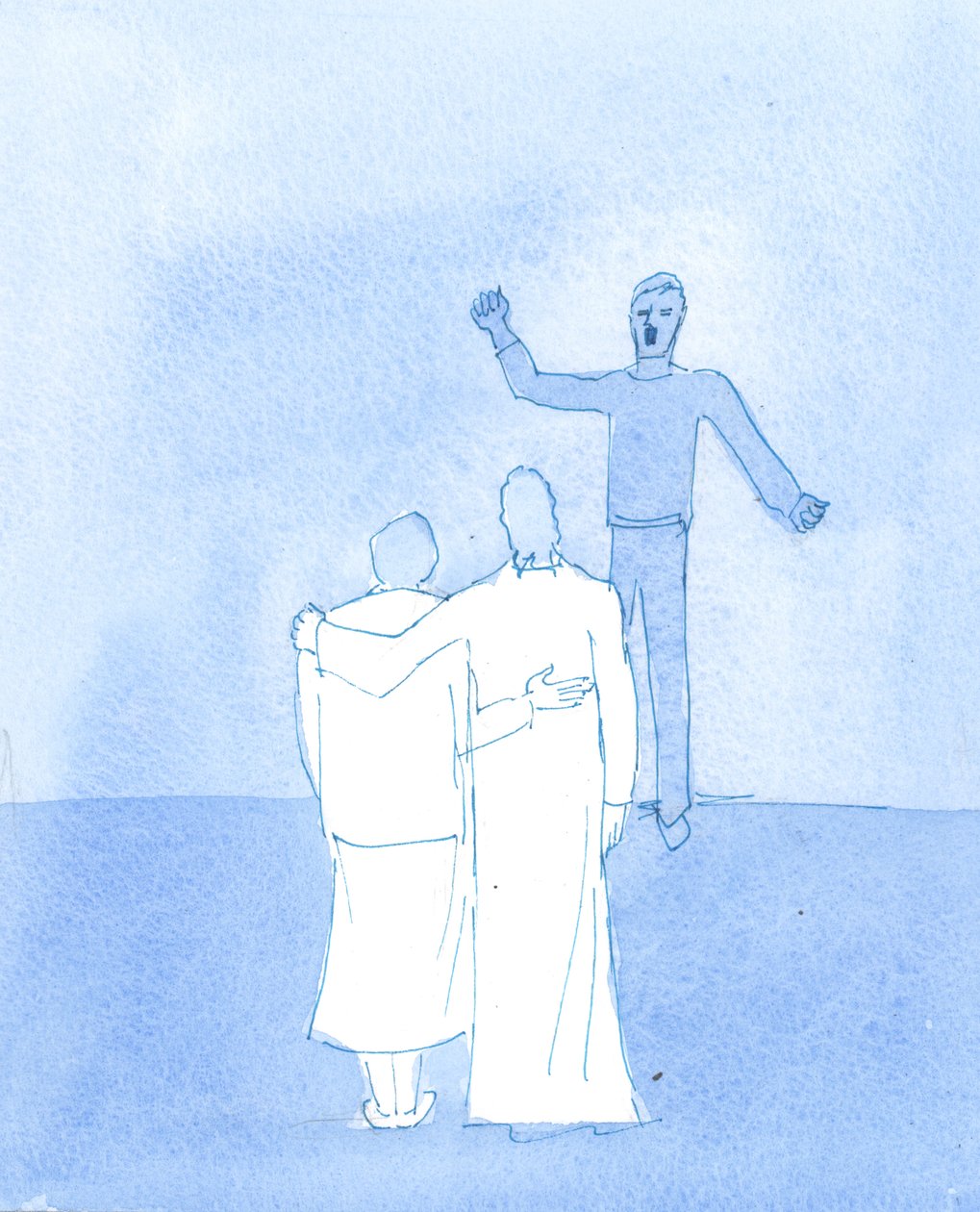 Foreningen mellom Kristus og meg selv er så nær at den som sårer meg må såre Kristus, 2004 (w/c på papir) av Elizabeth Wang