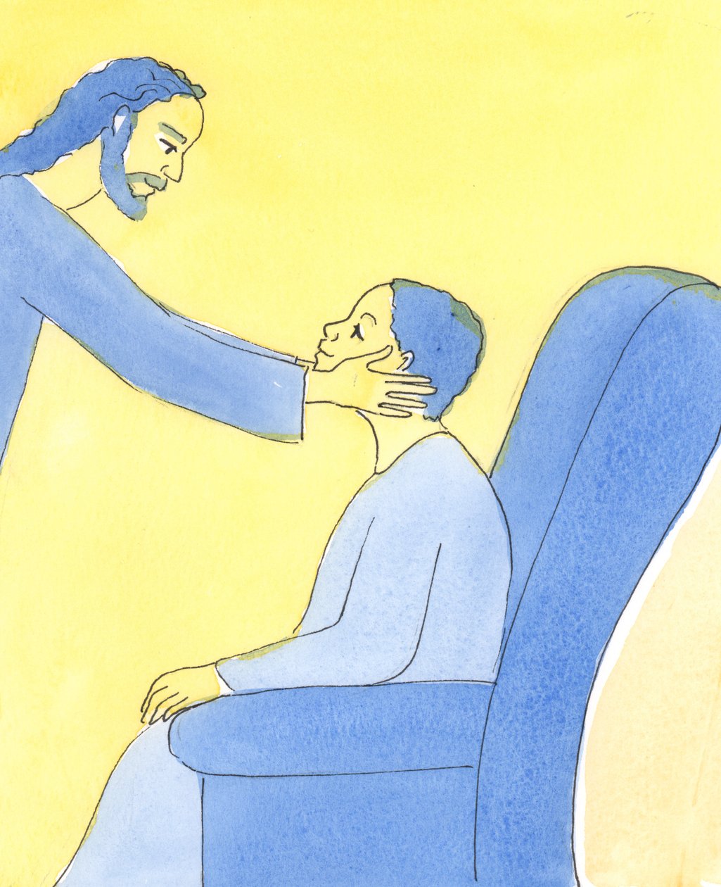 Vi bør aldri tvile på Kristi kjærlighet. Han tilgir alle våre synder og feil hvis vi vender oss til ham med tillit og anger., 2004 (w/c på papir) av Elizabeth Wang