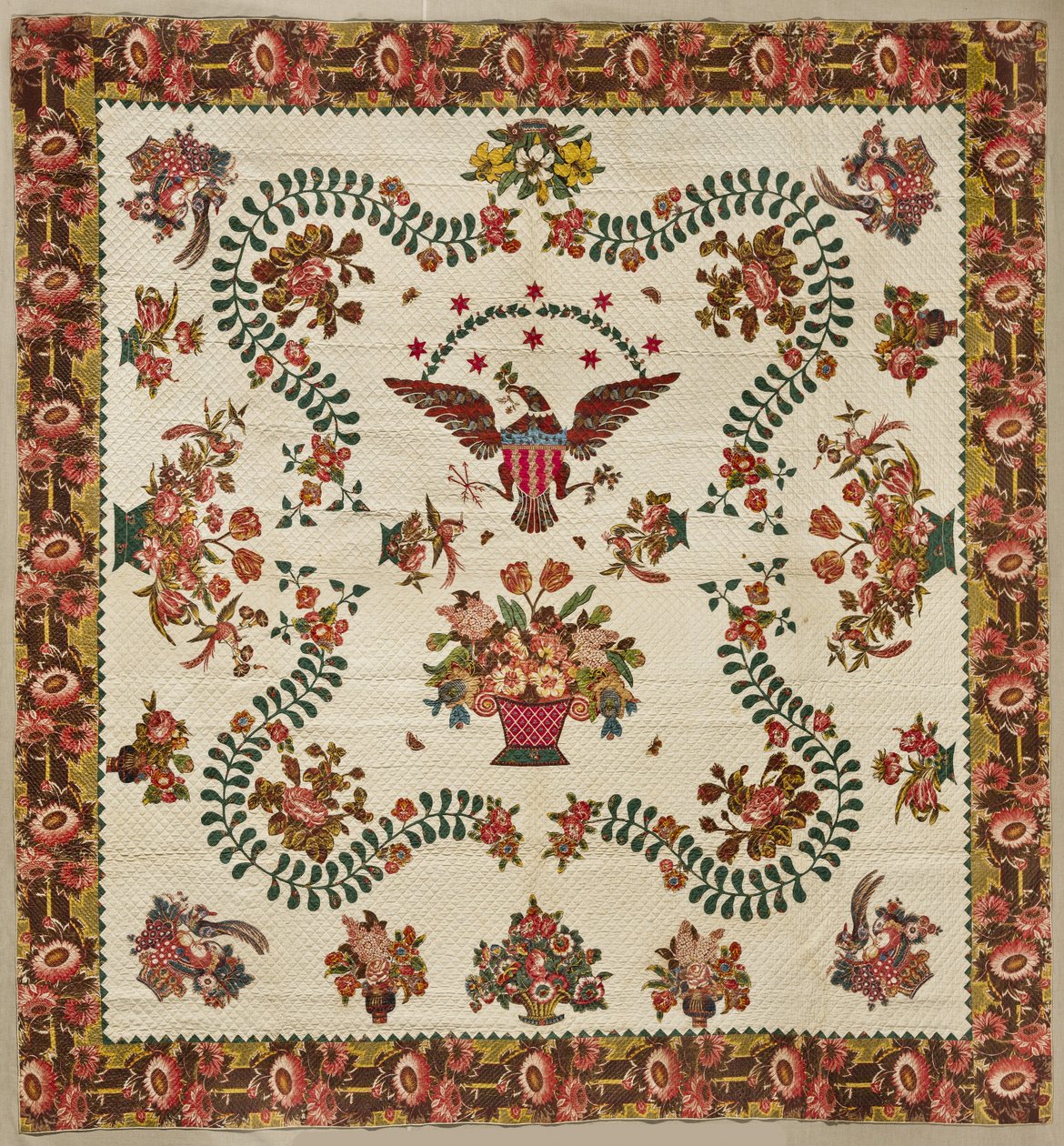 Medaljongteppe, ca. 1830 (bomull) av Elizabeth Welsh