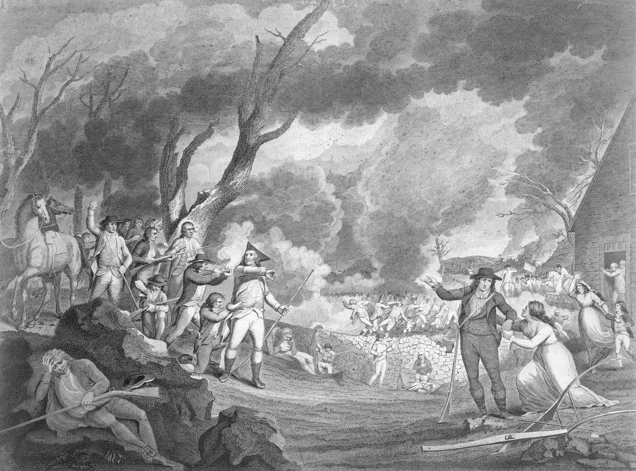 Slaget ved Lexington, 19. april 1775, gravert av Cornelius Tiebout (ca. 1773-1832) av Elkanah Tisdale