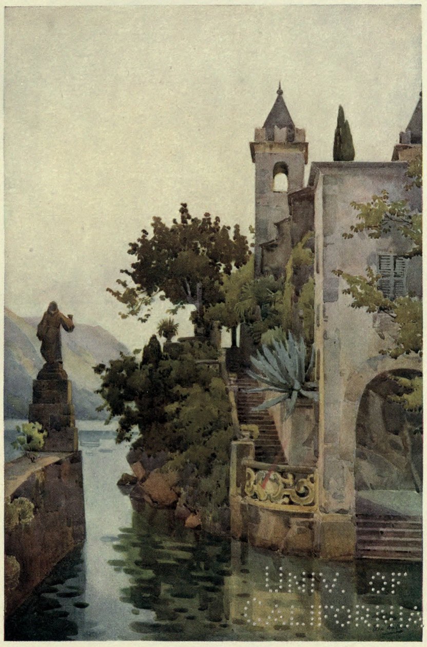 Villa Arconati, Comosjøen, illustrasjon fra 'The Italian Lakes' av Richard Bagot av Ella Du Cane