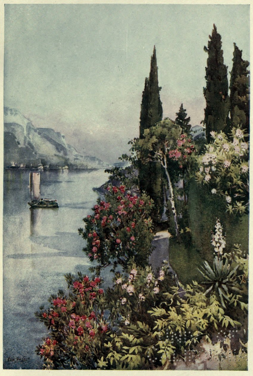 Villa Giulia, Comosjøen, illustrasjon fra 'The Italian Lakes' av Richard Bagot av Ella Du Cane