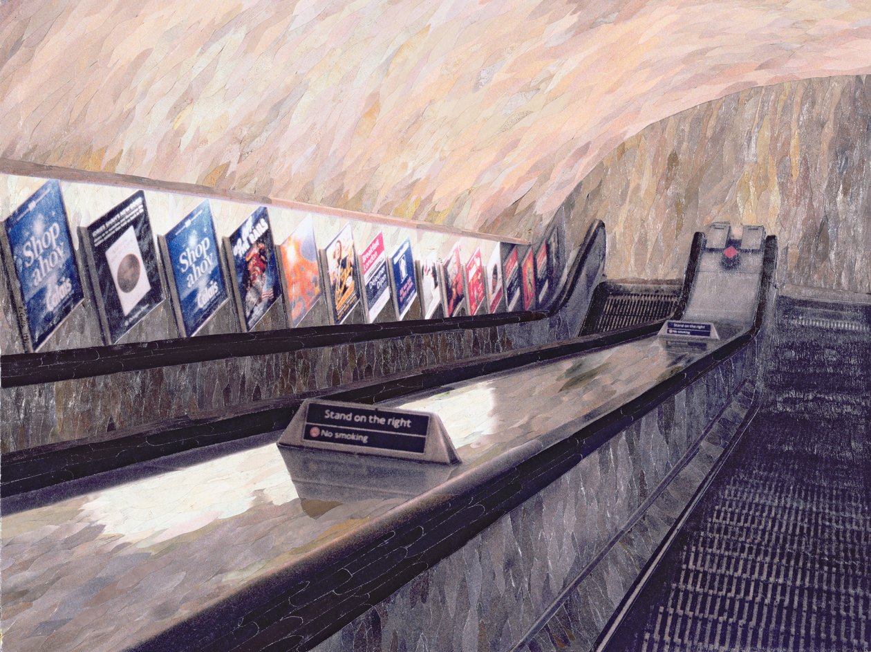 A Busker Somewhere Near, 1999 (papirmosaikkkollasje) av Ellen Golla