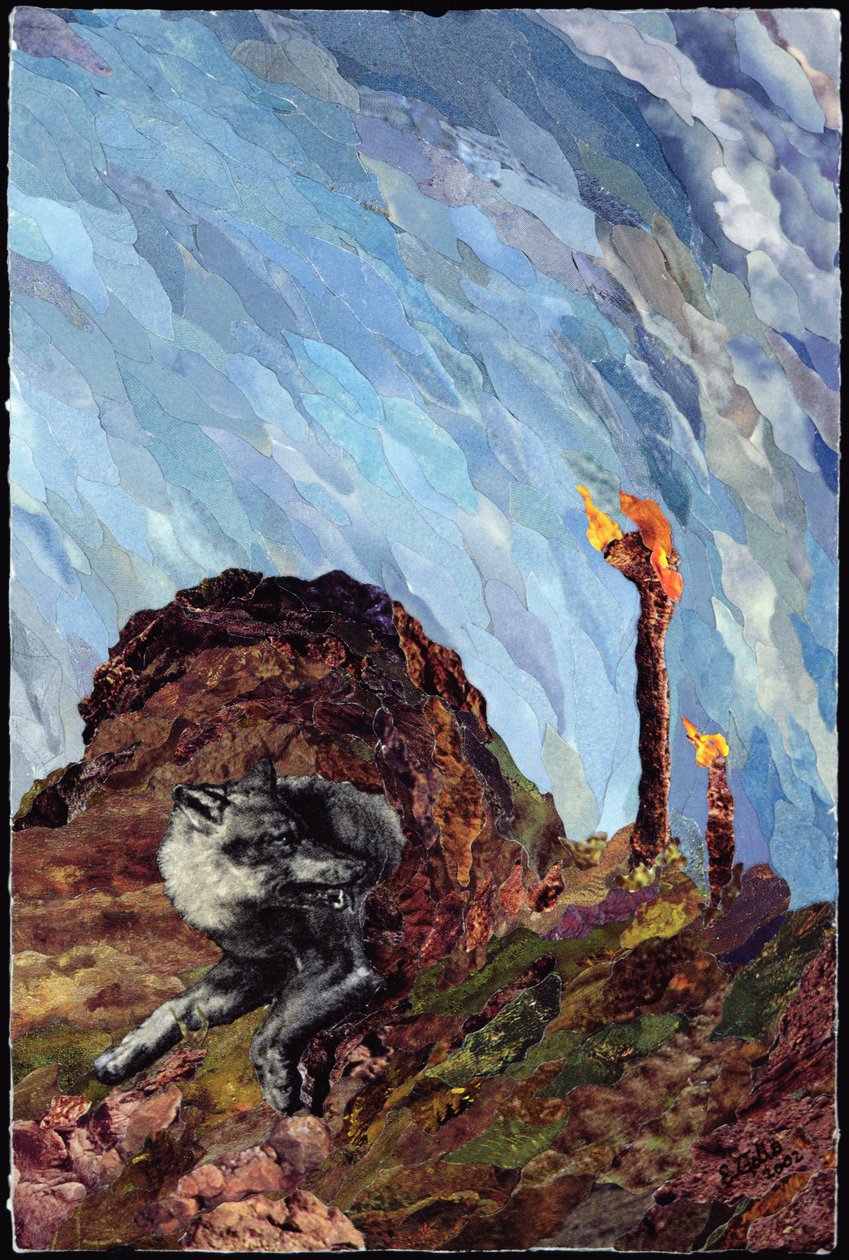 Selvbevaring, 2002 (papirmosaikkcollage) av Ellen Golla