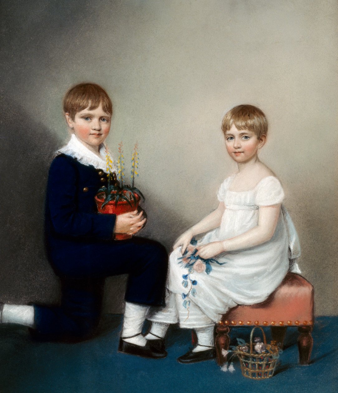 Charles (6 år) og Catherine Darwin (olje på lerret) av Ellen Sharples