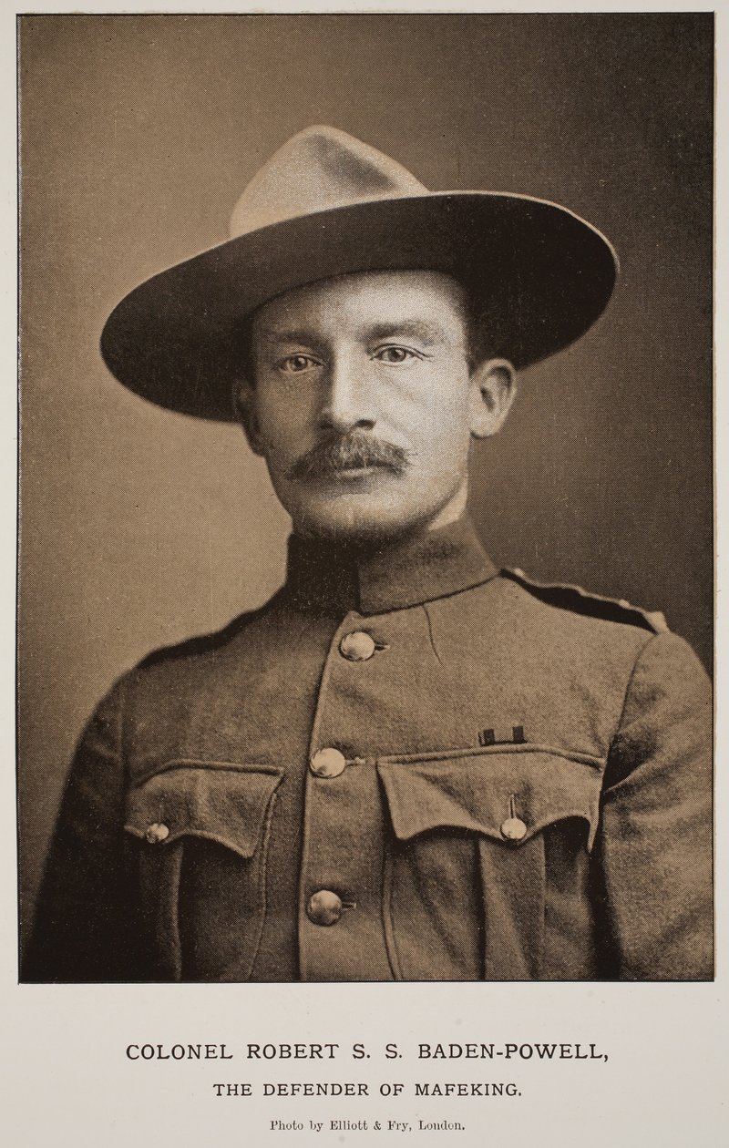 Oberst Robert S.S. Baden-Powell, The Defender of Mafeking (sepia-bilde) av Elliott und Fry Studio