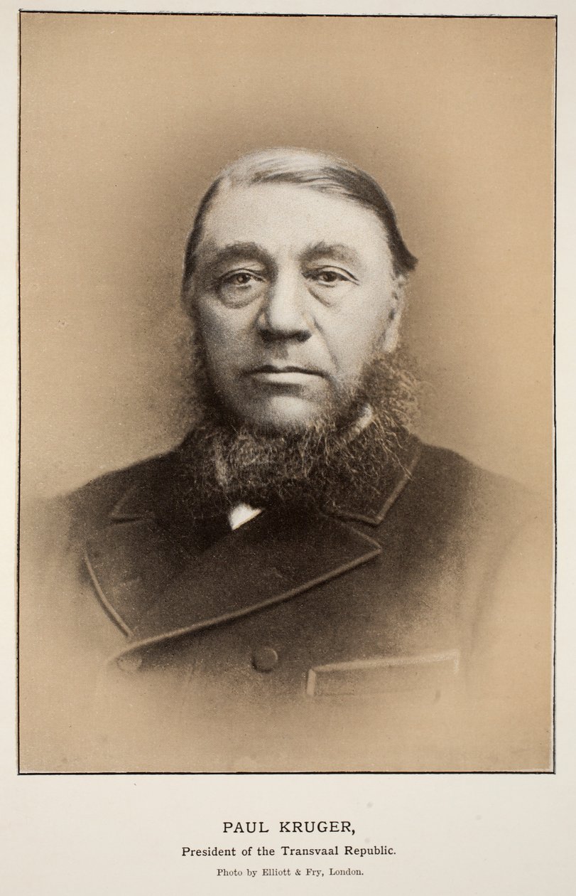 Paul Kruger, president i Transvaal-republikken (sepia-bilde) av Elliott und Fry Studio