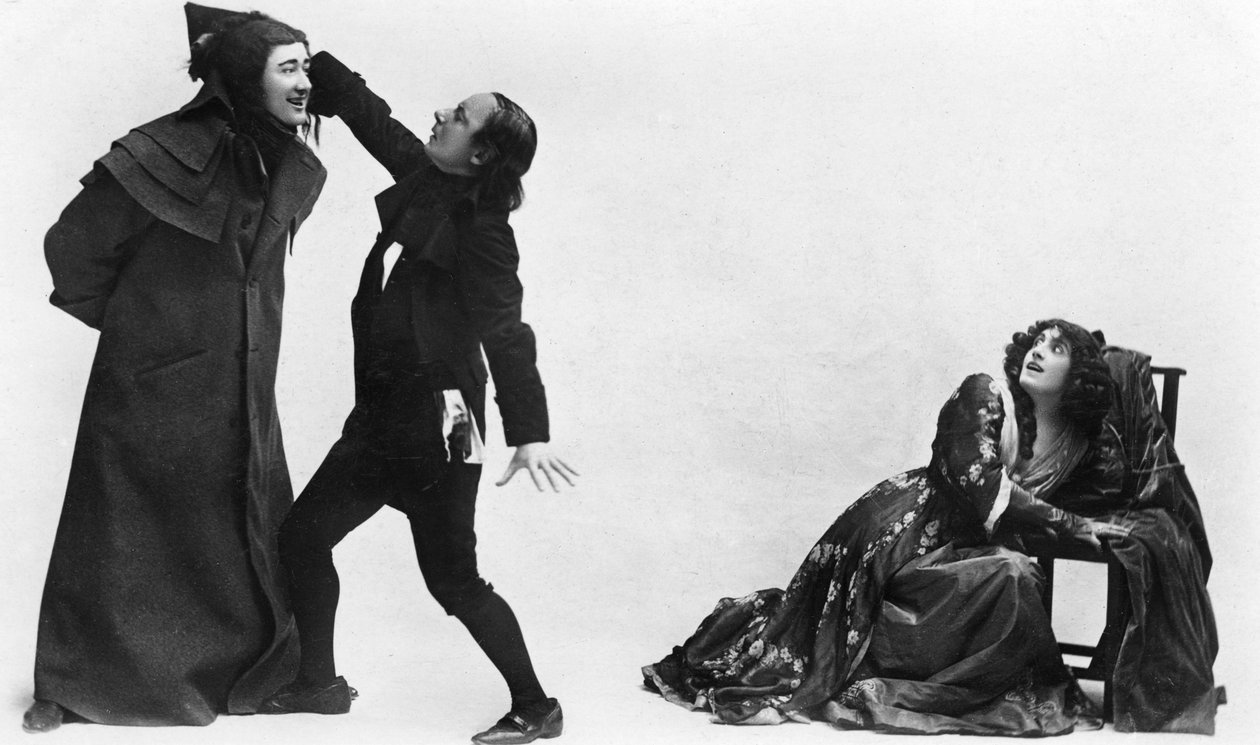 Julia Neilson, Fred Terry og Horace Hodges i The Scarlet Pimpernel, c1905 av Ellis and Walery