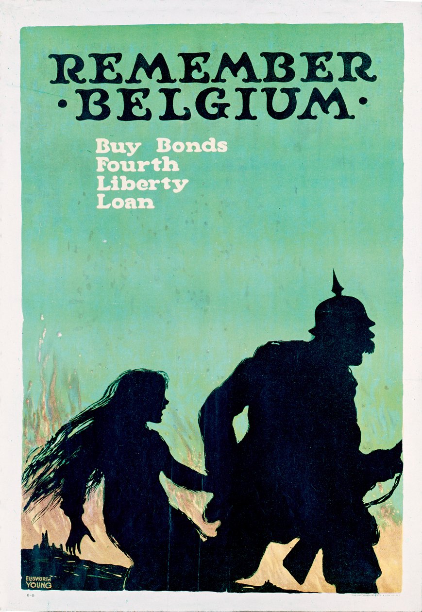 Husk Belgia - Amerikansk plakat fra første verdenskrig av Ellsworth Young