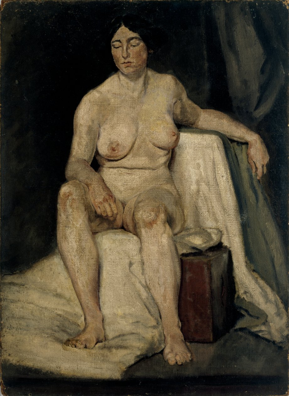 Kvinnefigur sittende, ca. 1910 (olje på lerret) [LDUCS-5201] av Elsie McNaught