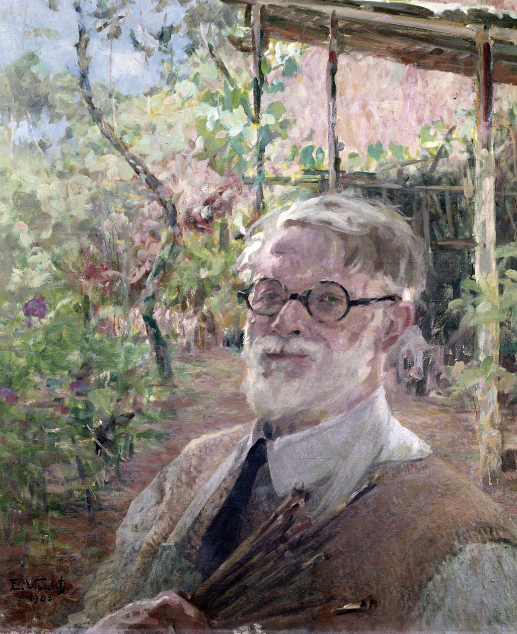 Selvportrett, detalj av Elysee Visconti