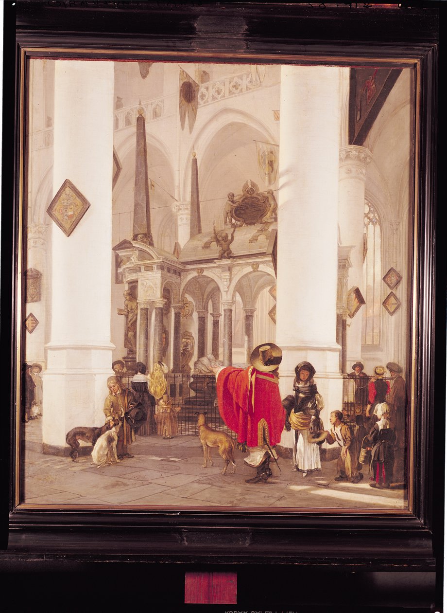 Interiør i den nye kirken, Delft, 1656 av Emanuel de Witte