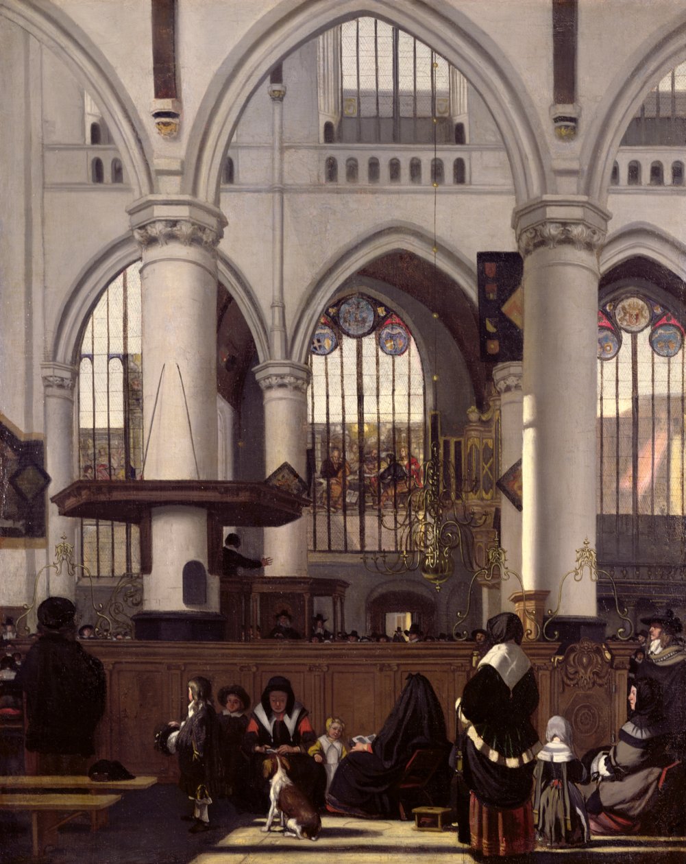 Interiøret i Oude Kerk, Amsterdam, ca. 1660 av Emanuel de Witte
