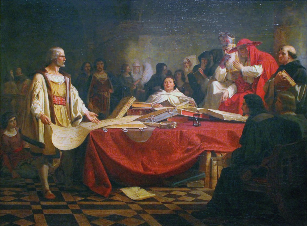 Christopher Columbus foran rådet i Salamanca av Emanuel Leutze