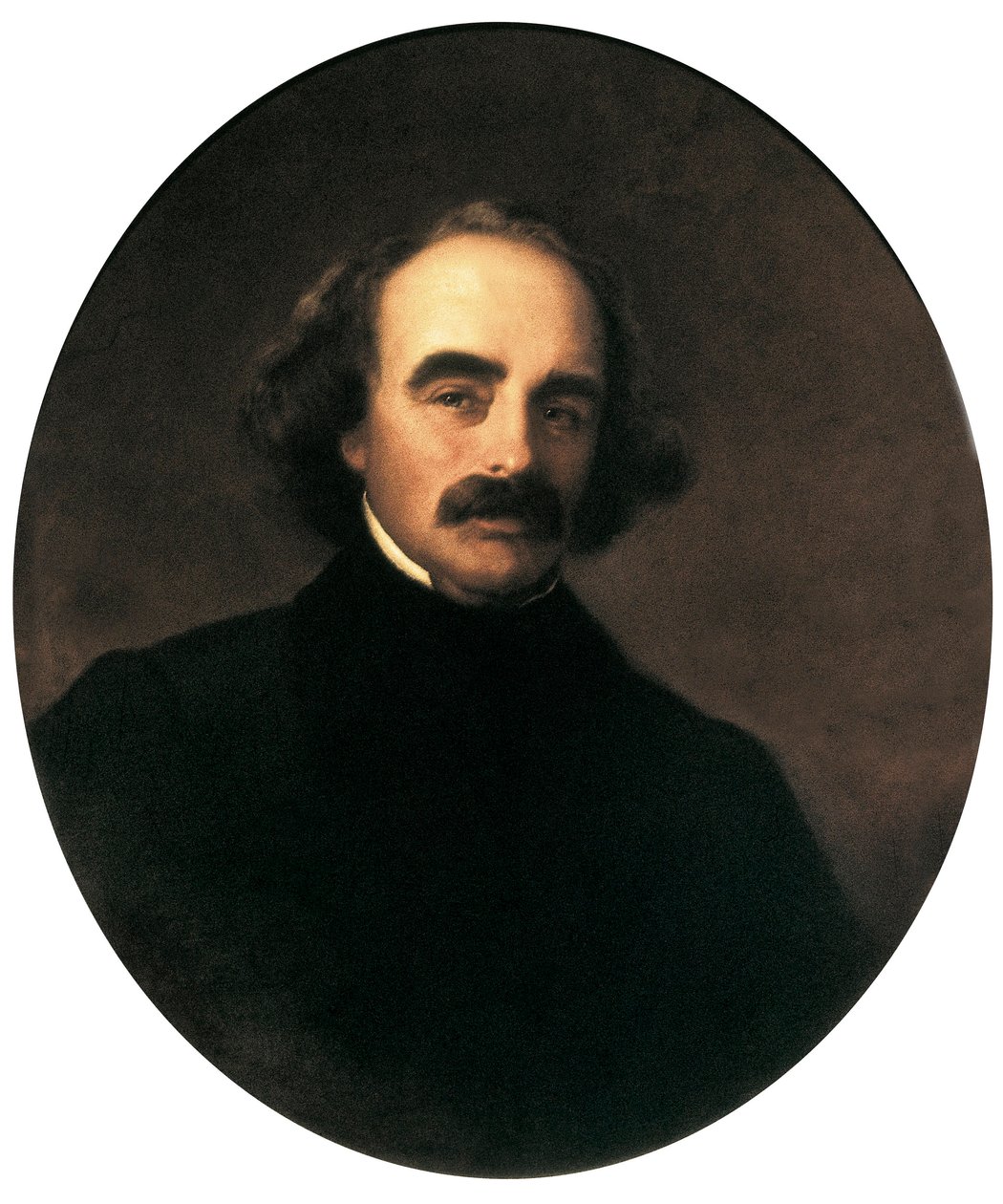 Portrett av den amerikanske forfatteren Nathaniel Hawthorne (1804-1864) Maleri av Emanuel Gottlieb Leutze (1816-1868) av Emanuel Gottlieb Leutze