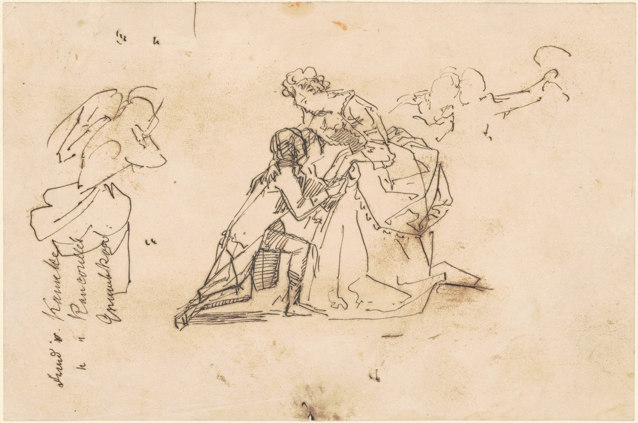 Studie for "The Return of King Friedrich II from Küstrin" av Emanuel Gottlieb Leutze