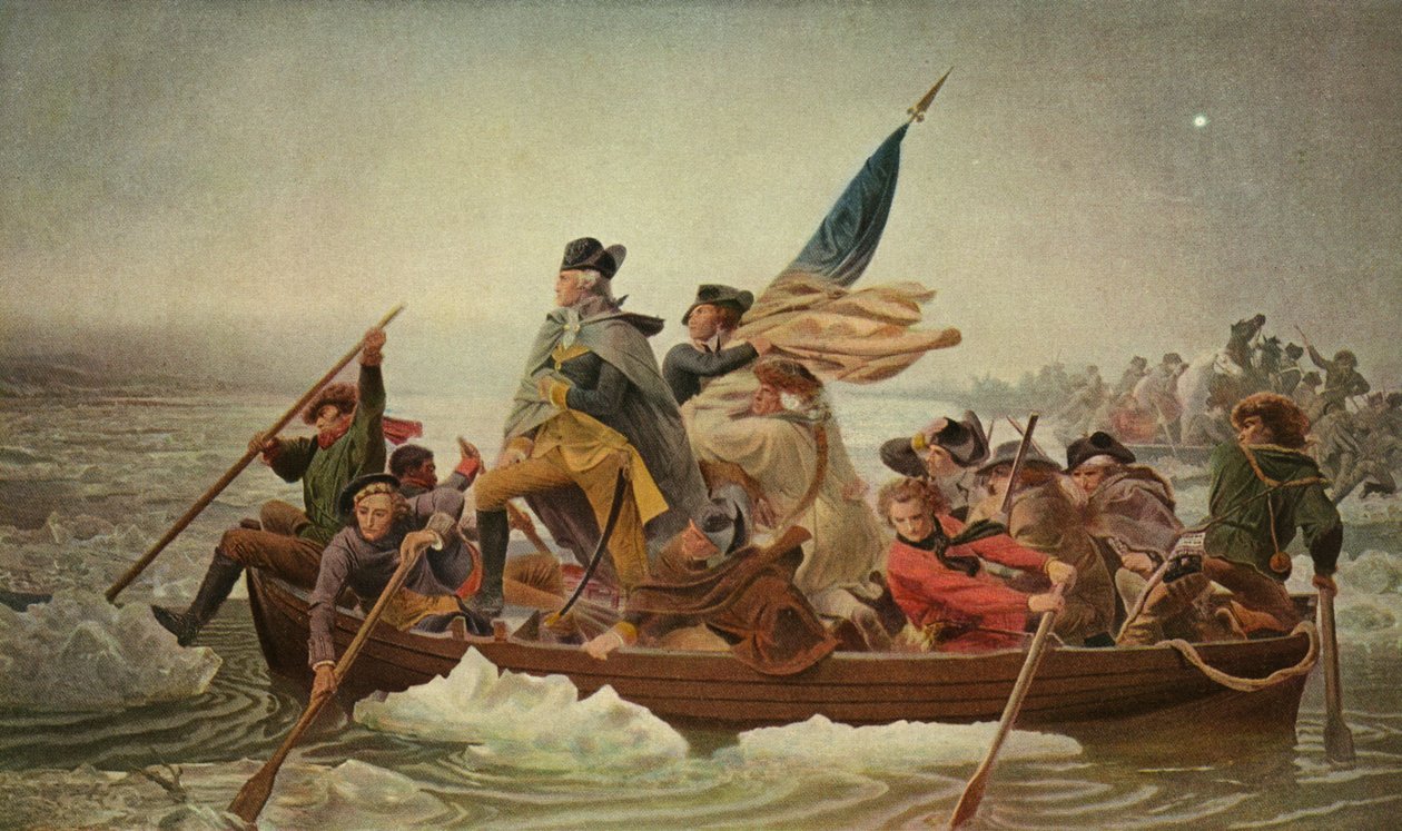 Washington krysser Delaware - av Emanuel Gottlieb after Leutze