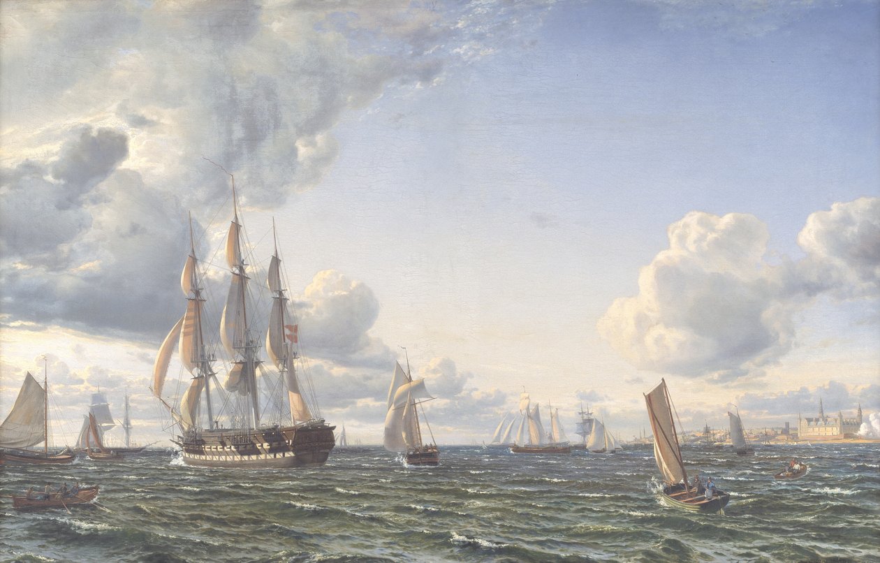 Linerskipet "Valdemar" krysser Øresund for en frisk brasmebrettsurfing av Emanuel Larsen