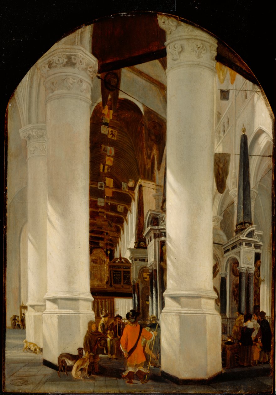 Nieuwe Kerk i Delft med graven til Willem den tause, ca. 165051 (olje på eikepanel) av Emanuel de Witte