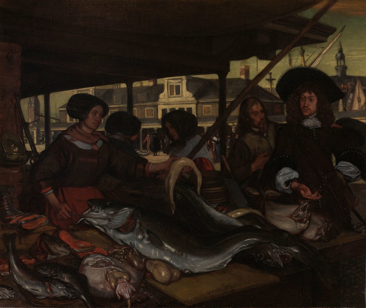 Nieuwe Vismarkt (det nye fiskemarkedet) i Amsterdam av Emanuel de Witte