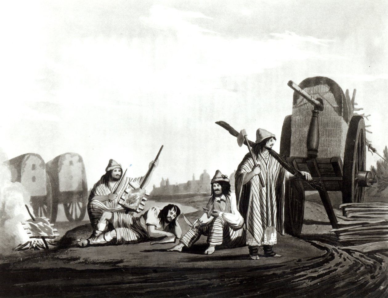 Gauchos (Rustikk) fra Tucuman, 1820 av Emeric Essex Vidal