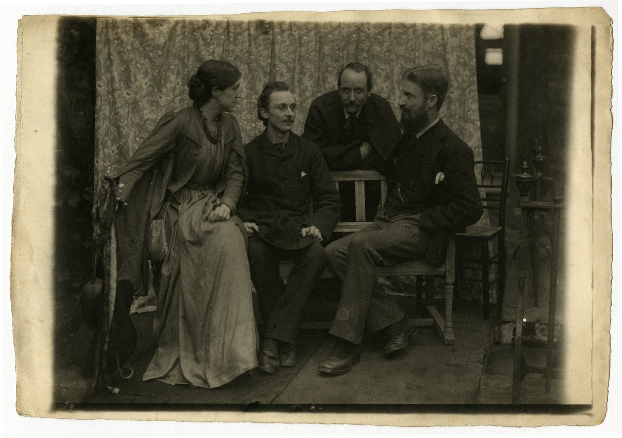 May Morris, H. H. Sparling, Emery Walker og George Bernard Shaw av Emery and Boutall Walter Walker