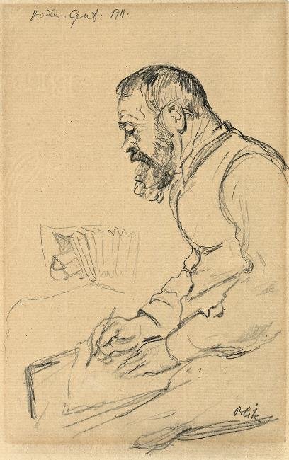 Ferdinand Hodler tegning Genève 1911n av Emil Orlik
