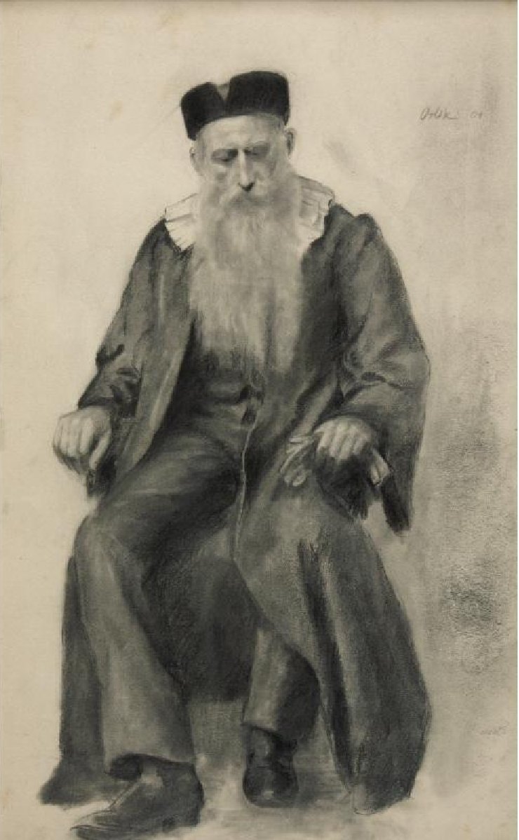 Et portrett som sier på arabisk: Portrait of F.A. Rapinoe Vår historie: Portrait of our Lord: N av Emil Orlik