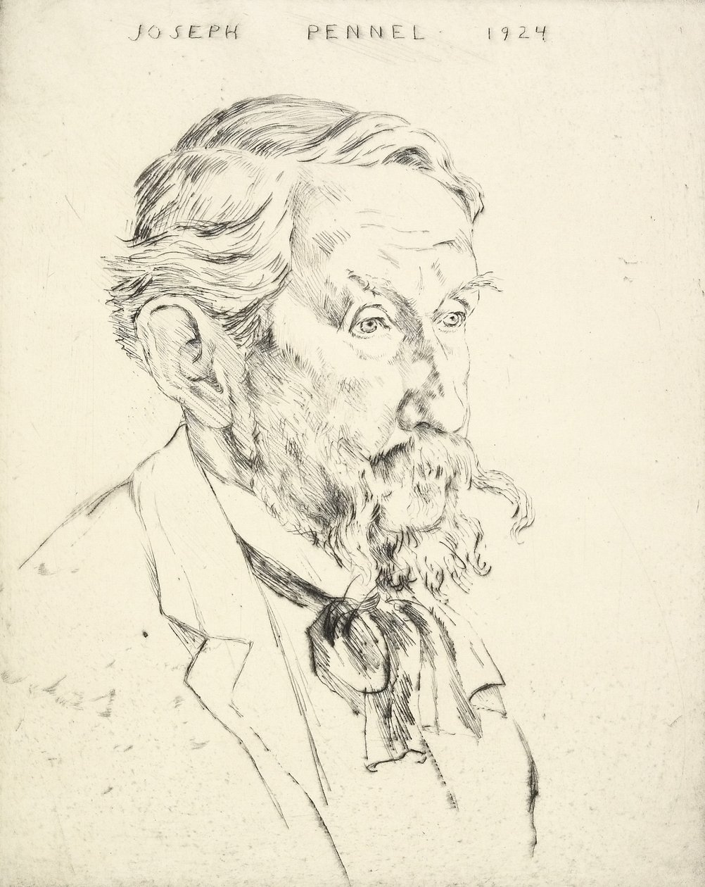 Portrett av Joseph Pennell, 1924 av Emil Orlik