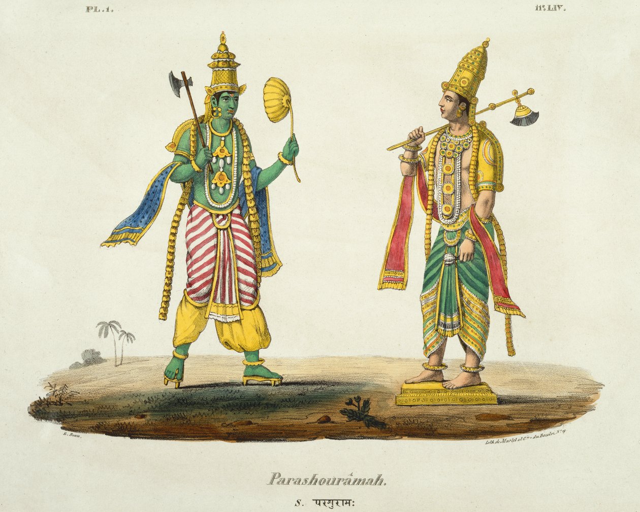 Parashurama, gravert av de Marlet og du Bouloi av Emil Beau