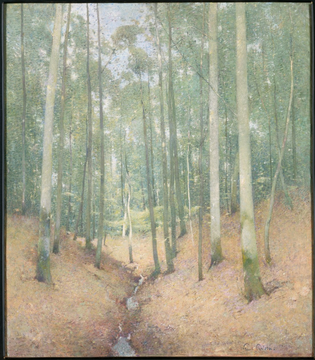 Tre interiør av Emil Carlsen