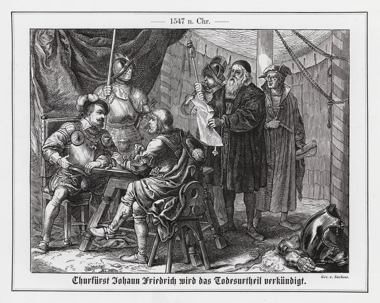 Johan Fredrik I, kurfyrste av Sachsen, mottok sin dødsdom av Emil Eugen Sachsse